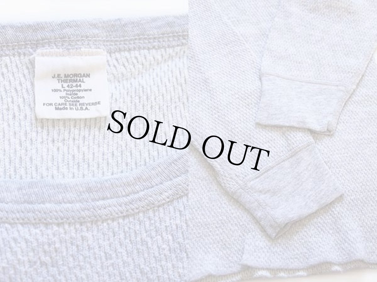 画像3: 80s USA製 J.E.MORGAN 2レイヤー サーマルシャツ グレー L (3)