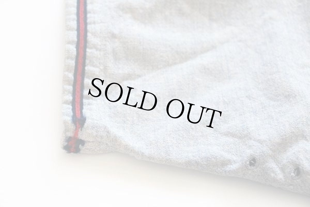 画像7: 50s USA製 Wilsonウィルソン SACRAMENTO フェルトパッチ ウール ベースボールシャツ 杢ブルーグレー 42 (7)