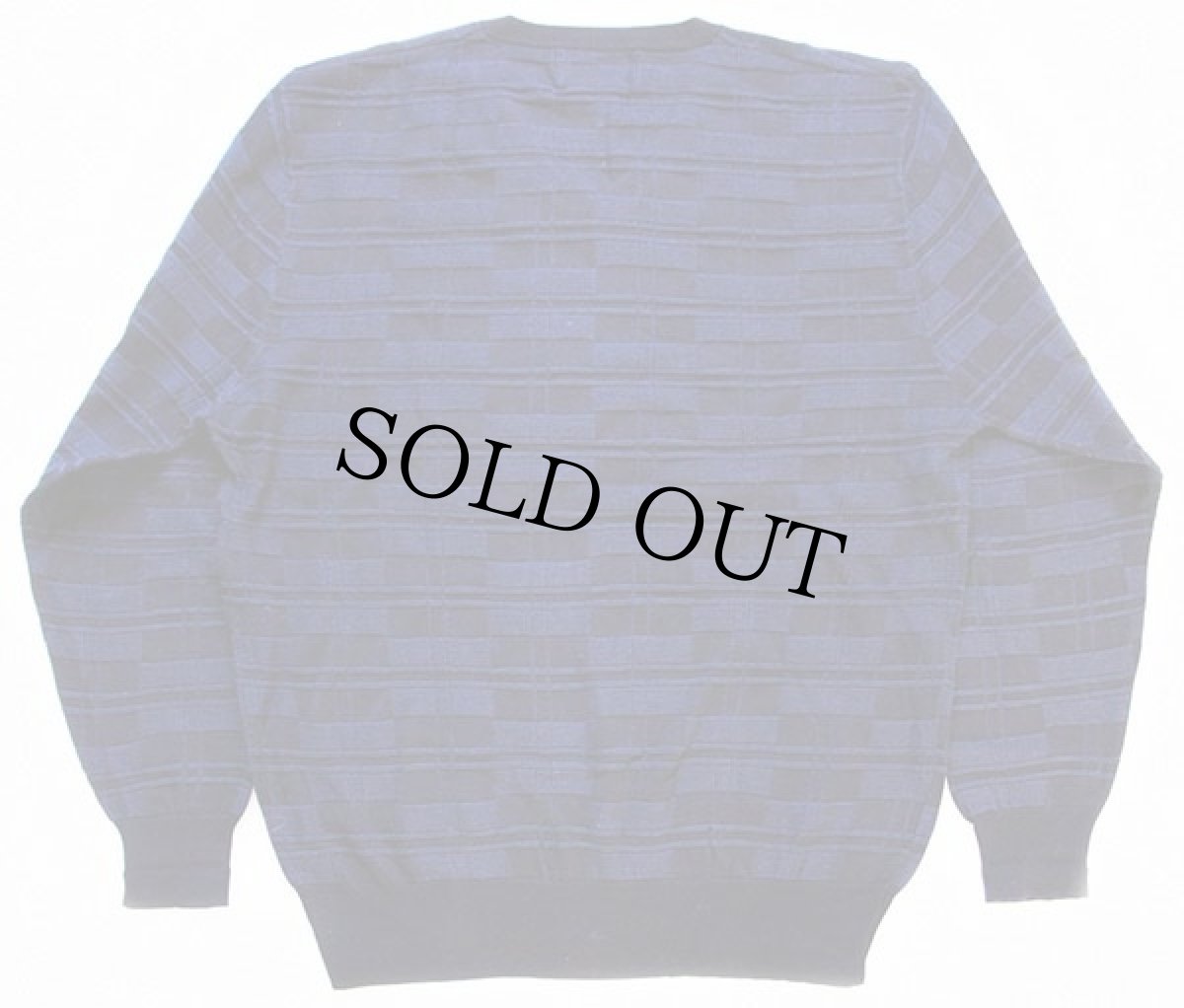 画像2: PENDLETONペンドルトン 編み柄 Vネック コットンニット セーター 紺 L (2)