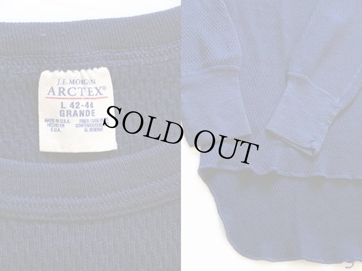 画像3: 80s USA製 J.E.MORGAN ARCTEX 2レイヤー サーマルシャツ 紺 L (3)