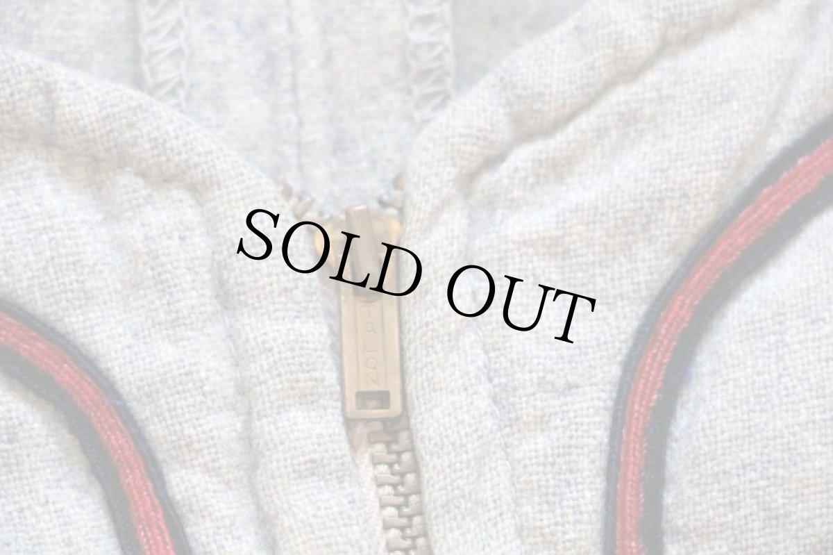 画像5: 50s USA製 Wilsonウィルソン SACRAMENTO フェルトパッチ ウール ベースボールシャツ 杢ブルーグレー 42 (5)