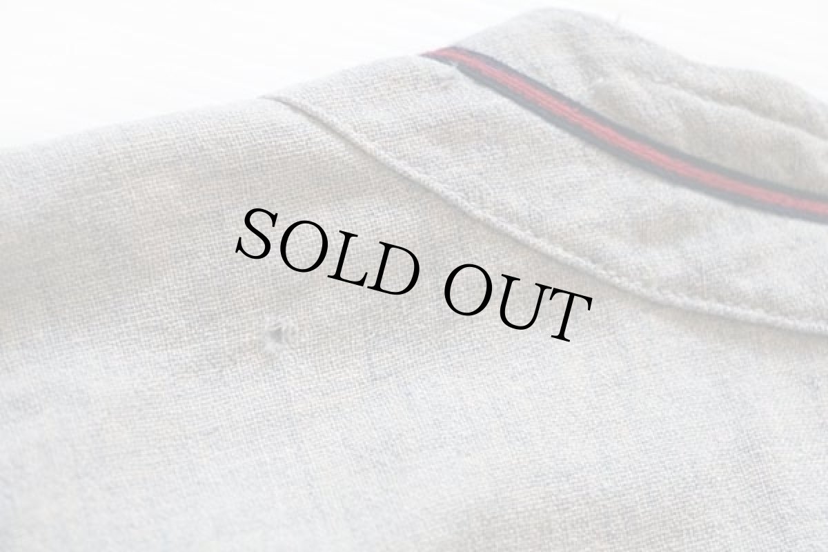 画像8: 50s USA製 Wilsonウィルソン SACRAMENTO フェルトパッチ ウール ベースボールシャツ 杢ブルーグレー 42 (8)