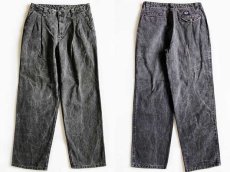 画像1: 90s DOCKERSドッカーズ ツータック コットン トラウザーズ チャコールグレー w33 L30★Levi'sリーバイス (1)