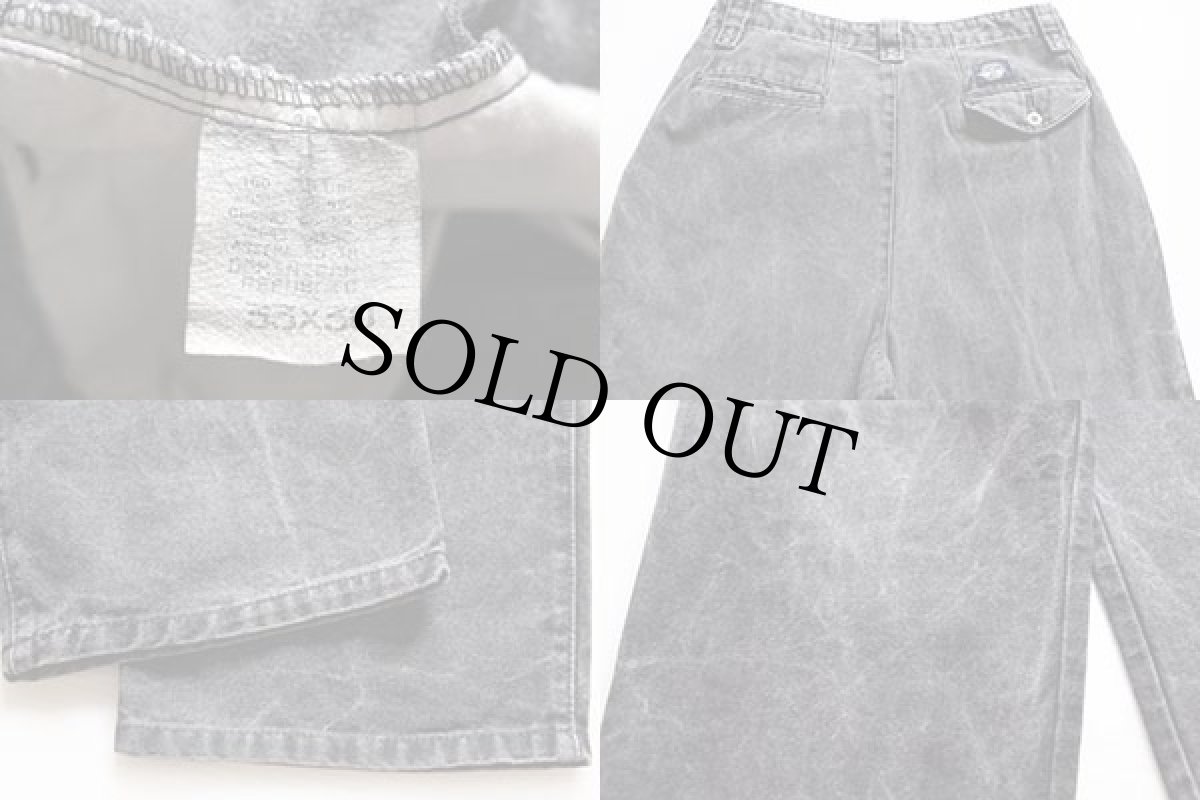 画像3: 90s DOCKERSドッカーズ ツータック コットン トラウザーズ チャコールグレー w33 L30★Levi'sリーバイス (3)