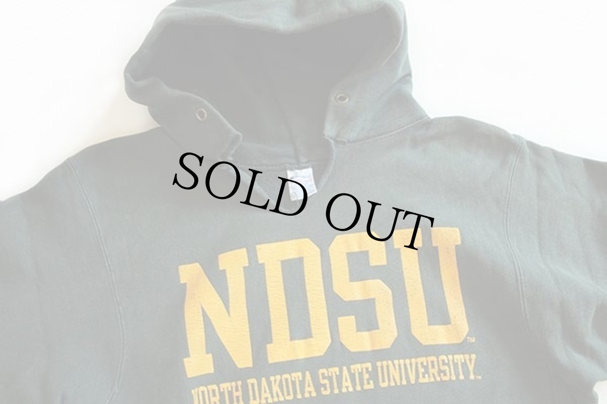 画像3: 90s USA製 Championチャンピオン NDSU リバースウィーブ スウェットパーカー 緑 XL (3)