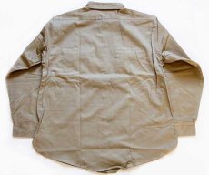 画像3: デッドストック★50s Sears マチ付き コットンツイル ワークシャツ カーキ 16.5 (3)