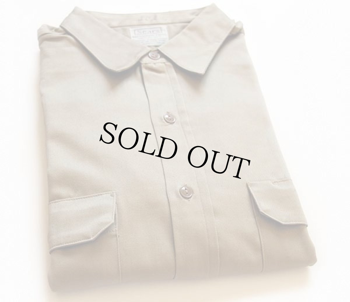 画像1: デッドストック★60s Sears コットン×ナイロン ツイル ワークシャツ カーキ 17 (1)