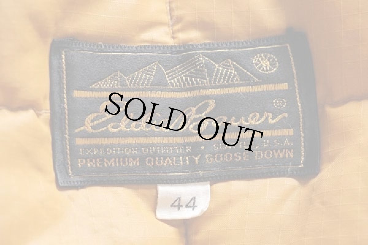 画像4: 70s EddieBauerエディーバウアー ノーカラー ナイロン ダウンベスト グレーブラウン 44 (4)