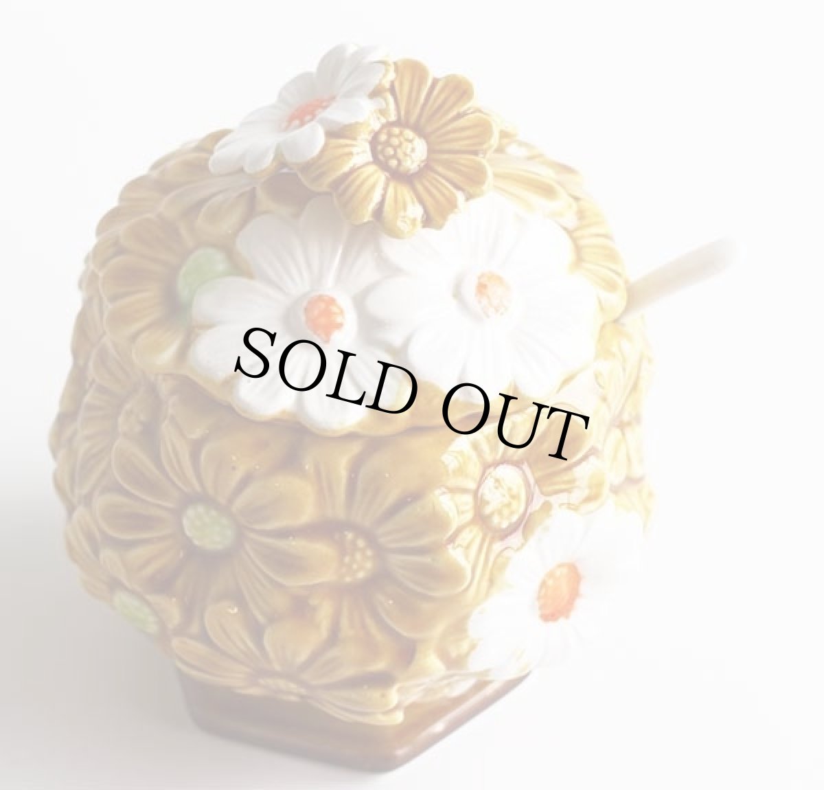 画像2: デッドストック★60s 日本製 FRED ROBERTS フラワー柄 セラミック ジャムジャー (2)