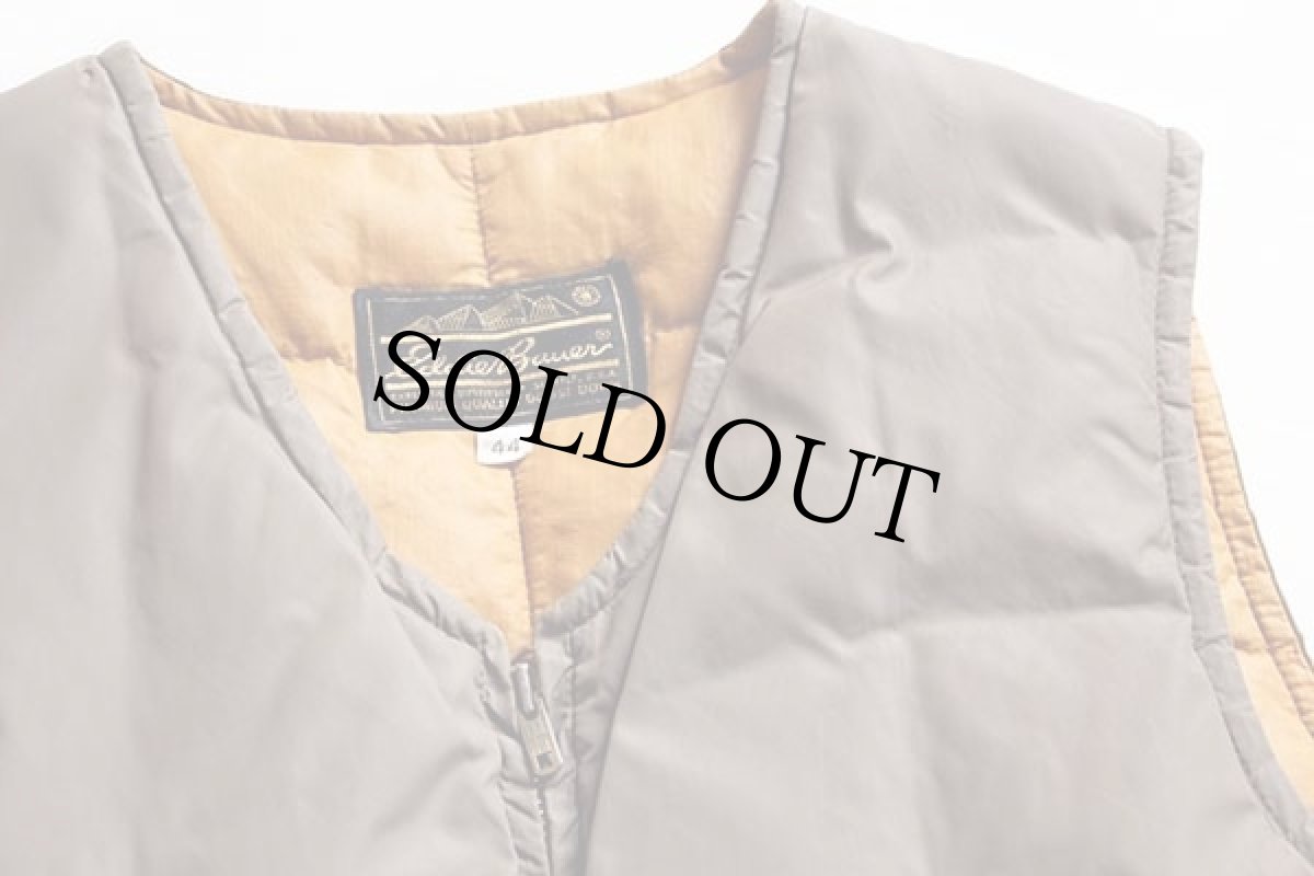 画像3: 70s EddieBauerエディーバウアー ノーカラー ナイロン ダウンベスト グレーブラウン 44 (3)