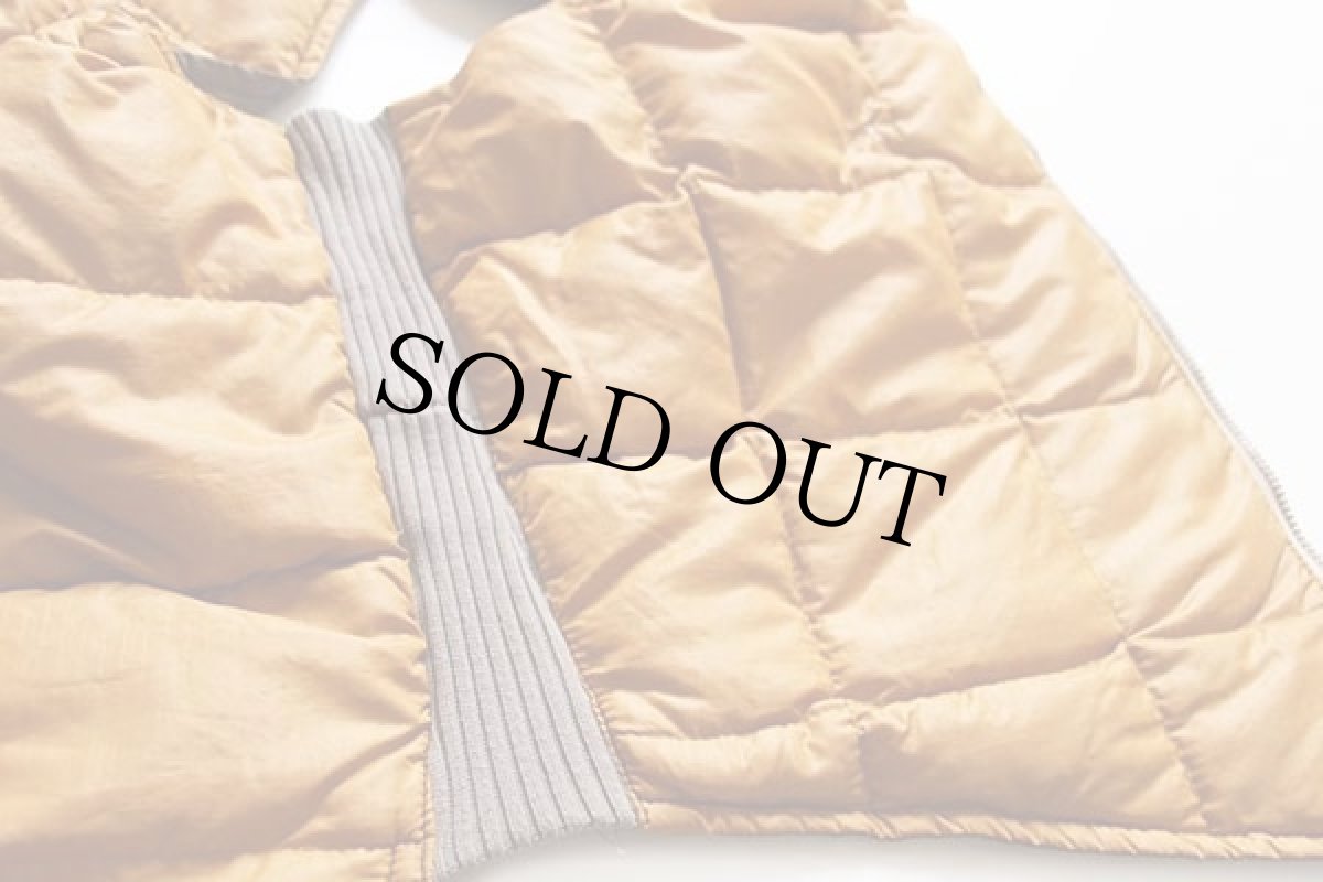 画像5: 70s EddieBauerエディーバウアー ノーカラー ナイロン ダウンベスト グレーブラウン 44 (5)