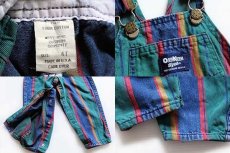 画像3: 90s USA製 OSHKOSH B'GOSH ランダムストライプ デニム オーバーオール 4T★サロペット (3)