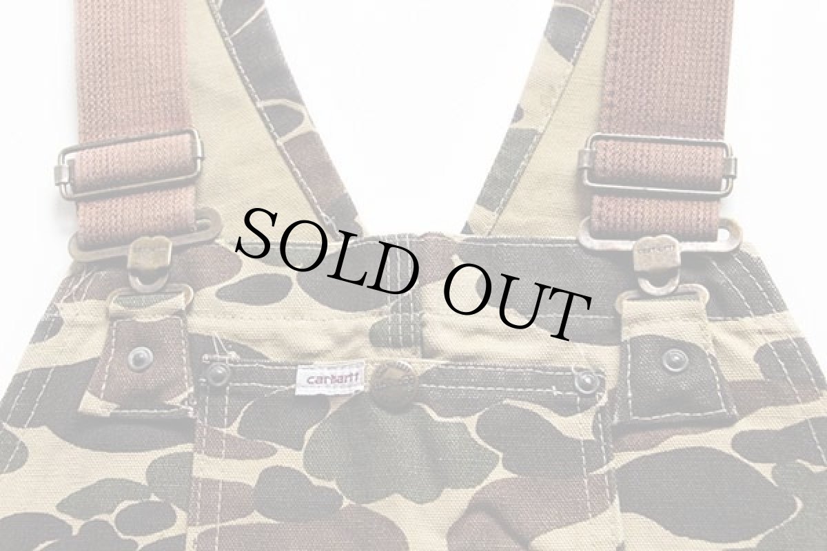 画像3: 90s USA製 carharttカーハート ダックハンターカモ ダック地 ダブルニー オーバーオール w34 (3)