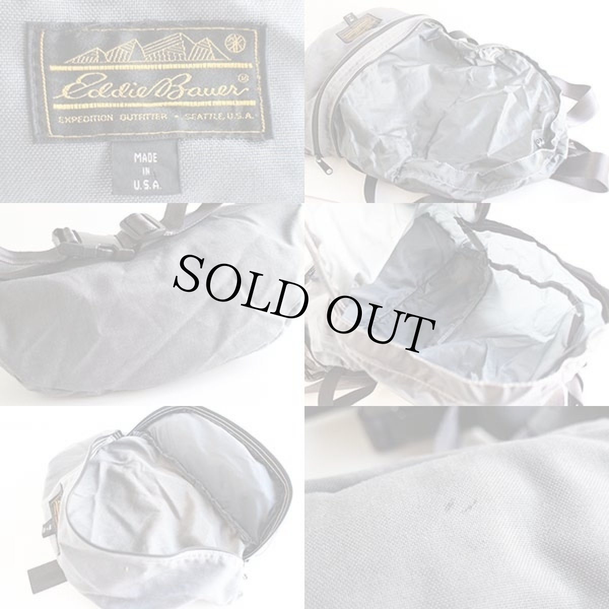 画像5: 80s USA製 EddieBauerエディーバウアー ナイロン ウエストバッグ×リュックサック グレー (5)