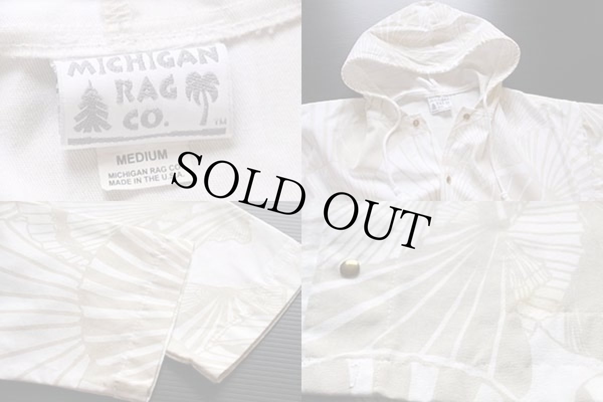 画像3: 90s USA製 MICHIGAN RAGミシガンラグ 貝殻 総柄 パーカー M (3)