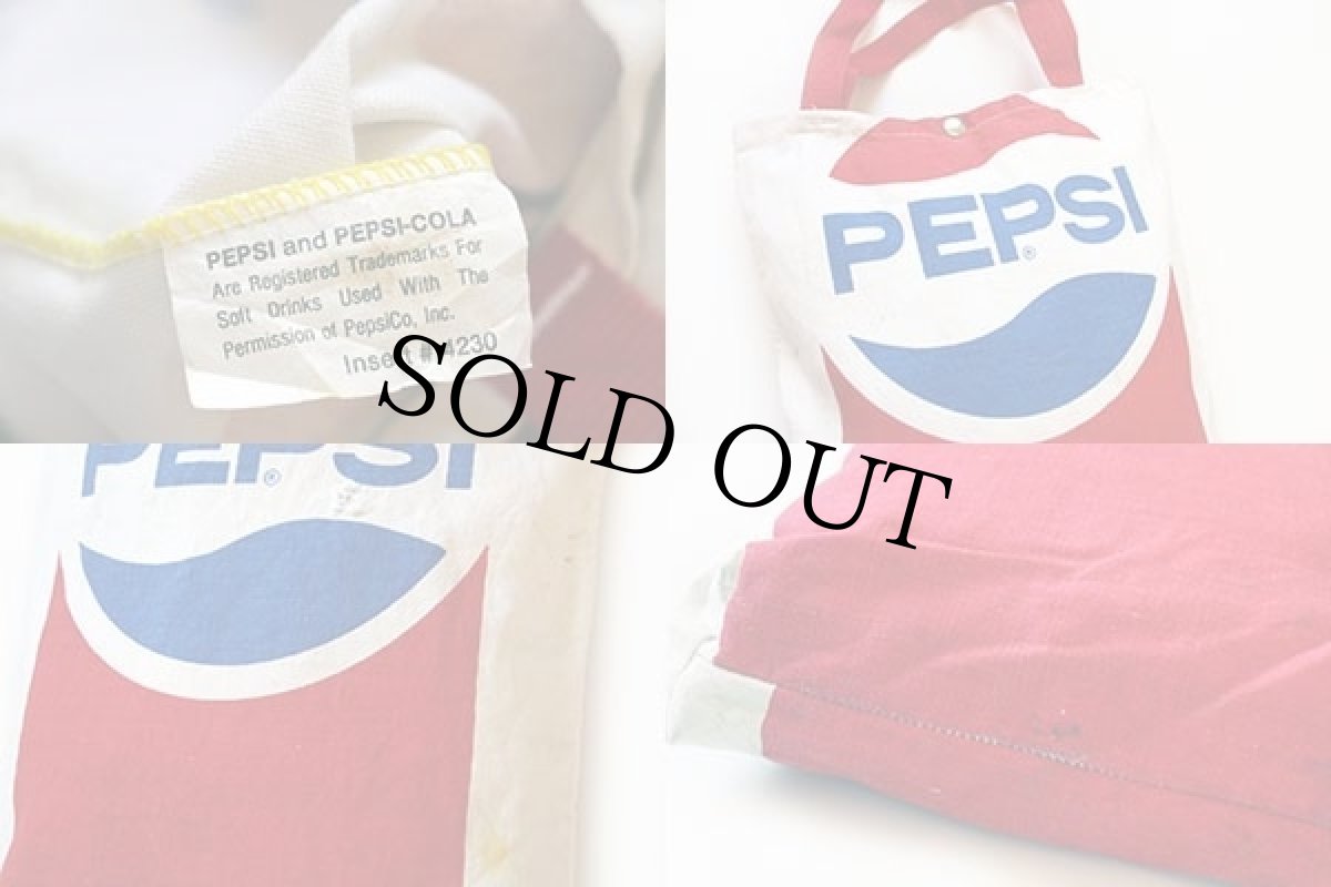 画像3: 80s PEPSI ペプシ コーラ 染み込みプリント キャンバス バッグ (3)