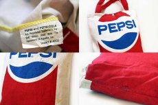 画像3: 80s PEPSI ペプシ コーラ 染み込みプリント キャンバス バッグ (3)