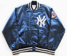 画像1: 80s Felco MLB New York Yankees ニューヨーク ヤンキース ナイロンスタジャン 紺 (1)
