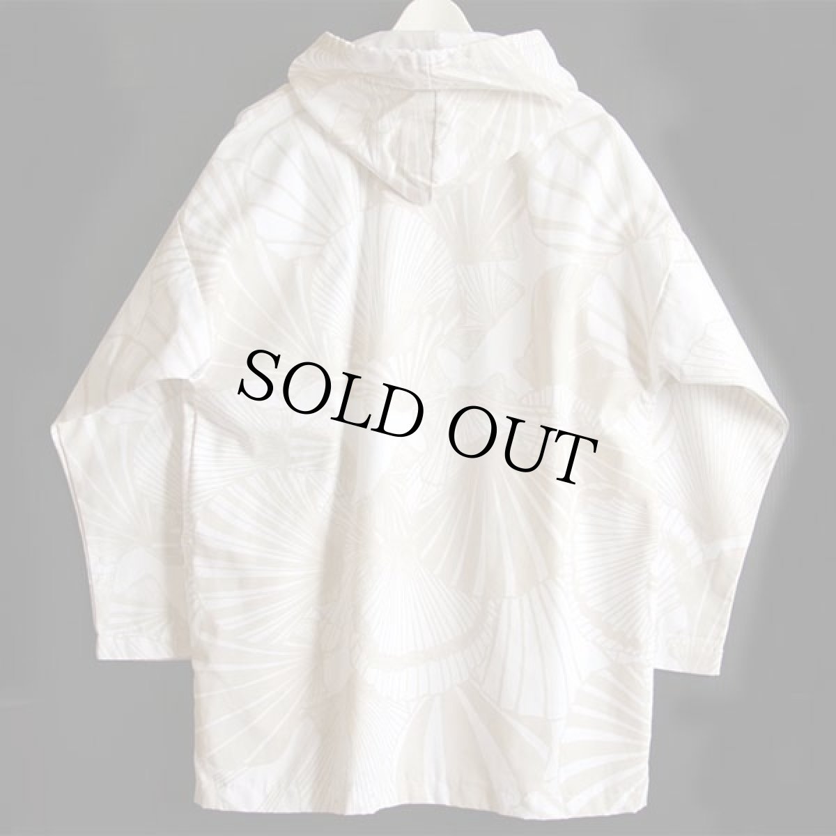 画像2: 90s USA製 MICHIGAN RAGミシガンラグ 貝殻 総柄 パーカー M (2)