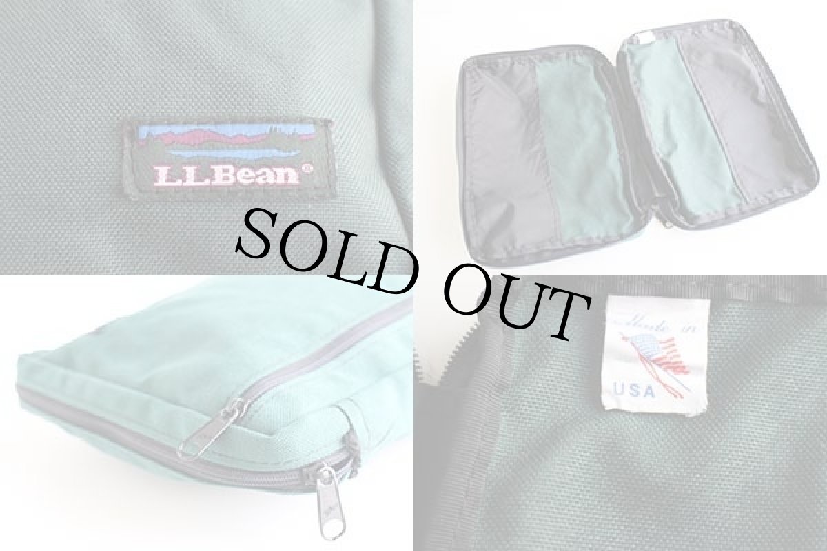 画像4: 90s USA製 L.L.Bean ナイロン ポーチ 緑 (4)