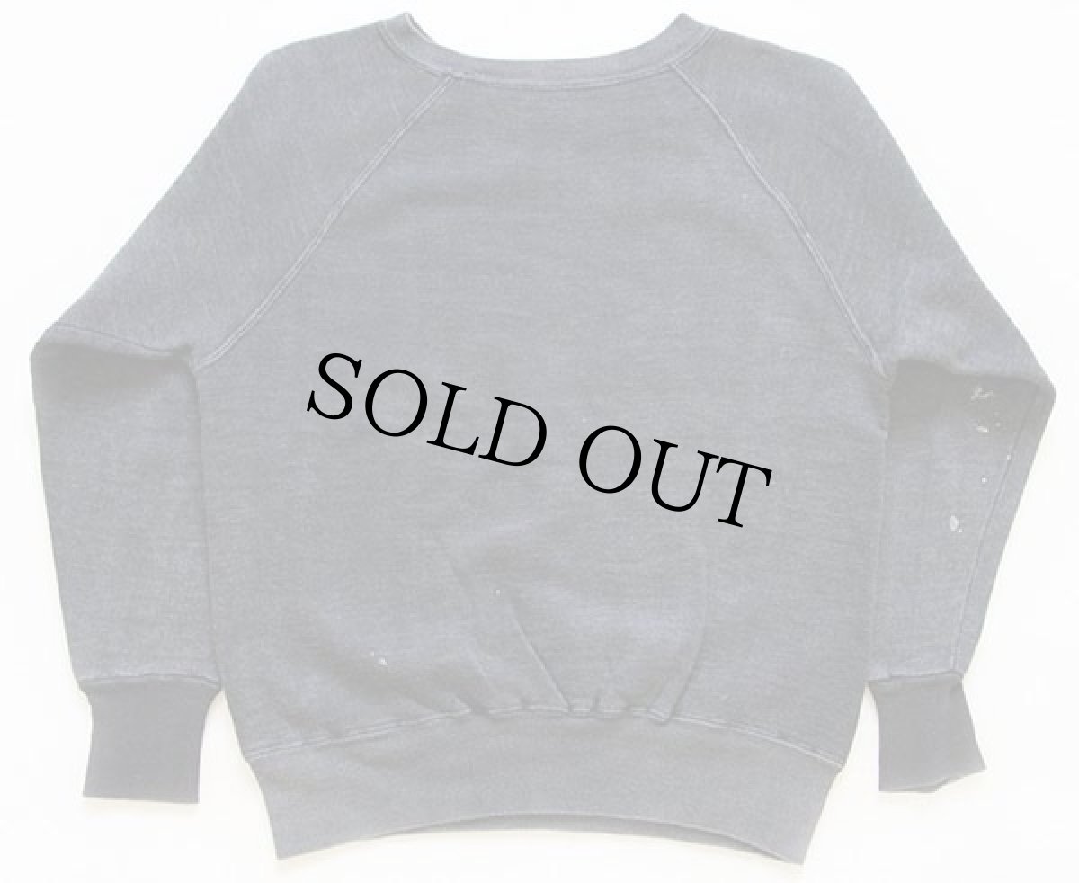 画像2: 60s UNKNOWN 無地 ツートン コットン スウェット 黒 フェード (2)