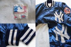 画像3: 80s Felco MLB New York Yankees ニューヨーク ヤンキース ナイロンスタジャン 紺 (3)