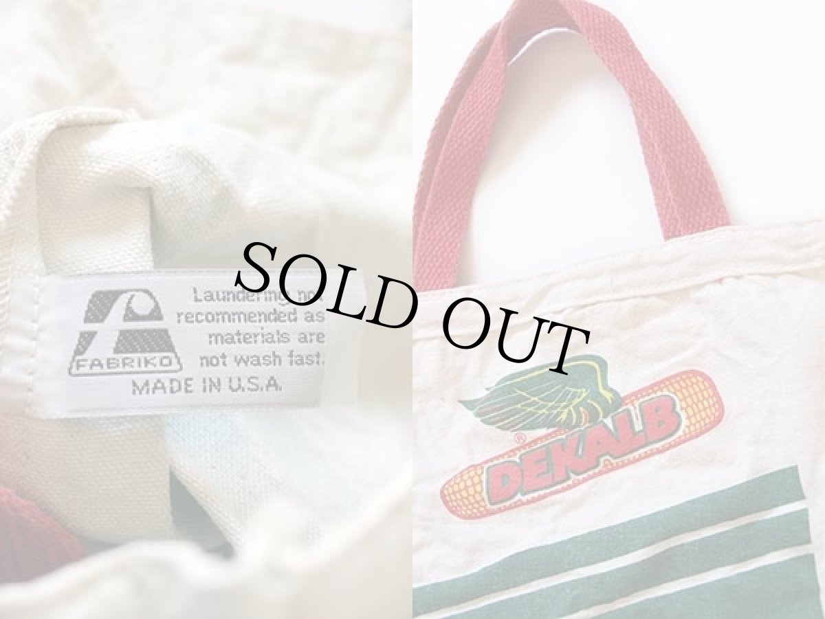 画像3: 80s USA製 FABRIKO DEKALB SEED CORN キャンバス バッグ 生成り (3)