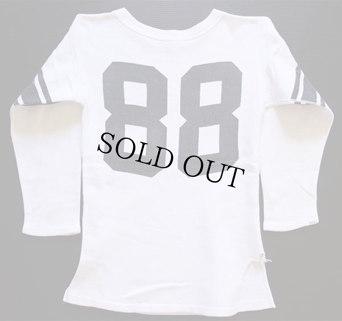 画像2: 60s Springfoot 88 ナンバリング 両面 染み込みプリント コットン フットボール スウェット 白 S (2)