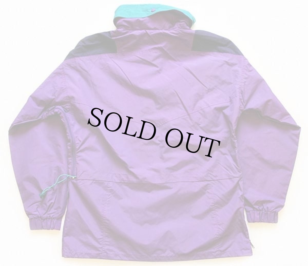 画像2: 90s Columbiaコロンビア マルチカラー 切り替え プルオーバー ナイロンジャケット 紫 L (2)