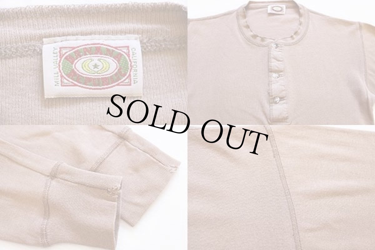 画像3: 80s BANANA REPUBLICバナナリパブリック ヘンリーネック コットン アンダーシャツ ベージュ (3)