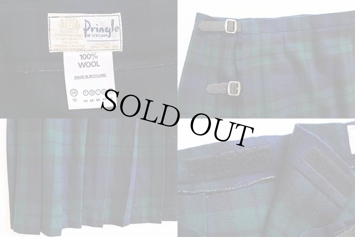 画像3: スコットランド製 Pringle ブラックウォッチ タータンチェック マキシ丈 ウール キルトスカート 16 (3)