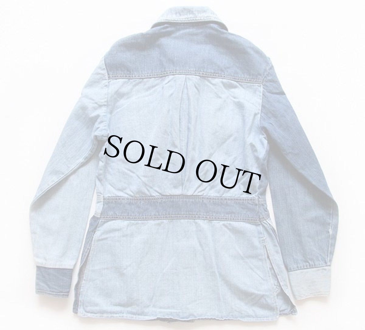 画像2: 70s FARAH クレイジー パネル切り替え デニム ブッシュジャケット (2)