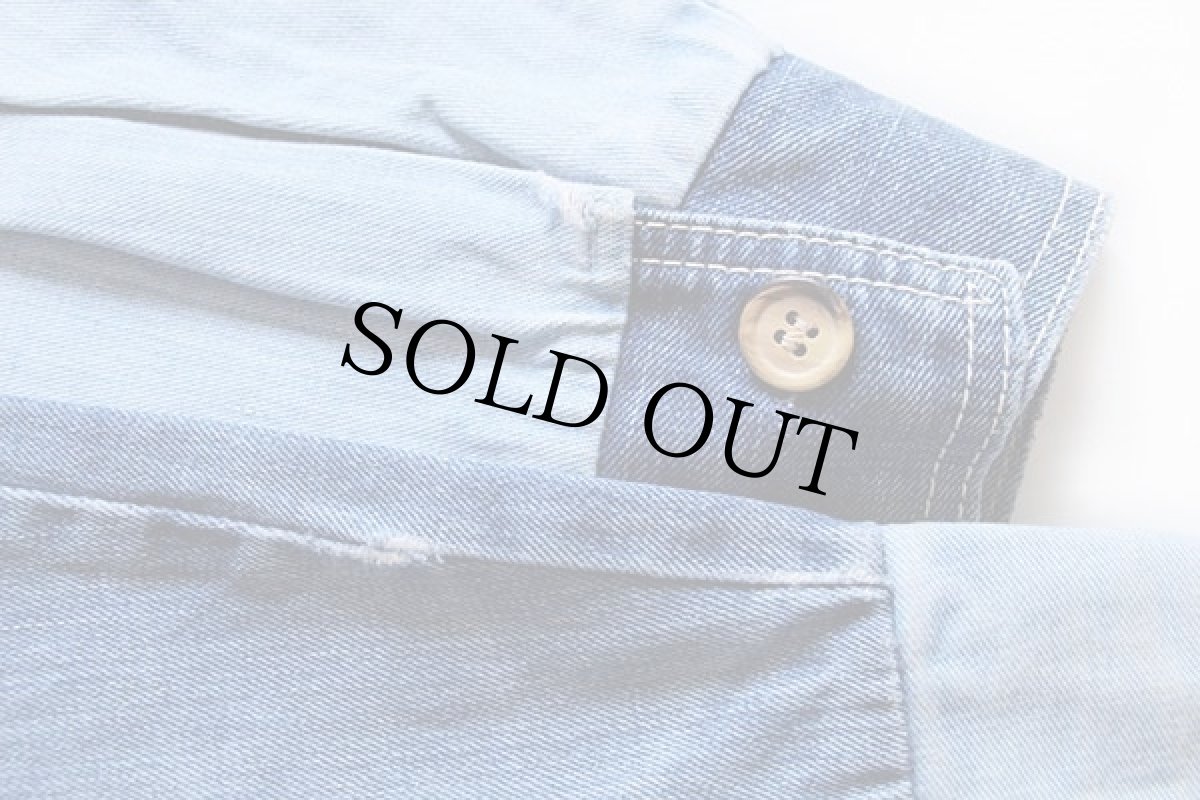 画像6: 70s FARAH クレイジー パネル切り替え デニム ブッシュジャケット (6)