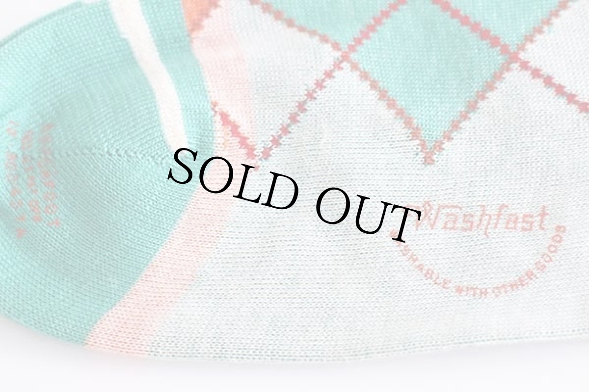 画像2: デッドストック★50s UNKNOWN Washfast アーガイル柄 ソックス エメラルドグリーン★靴下 (2)