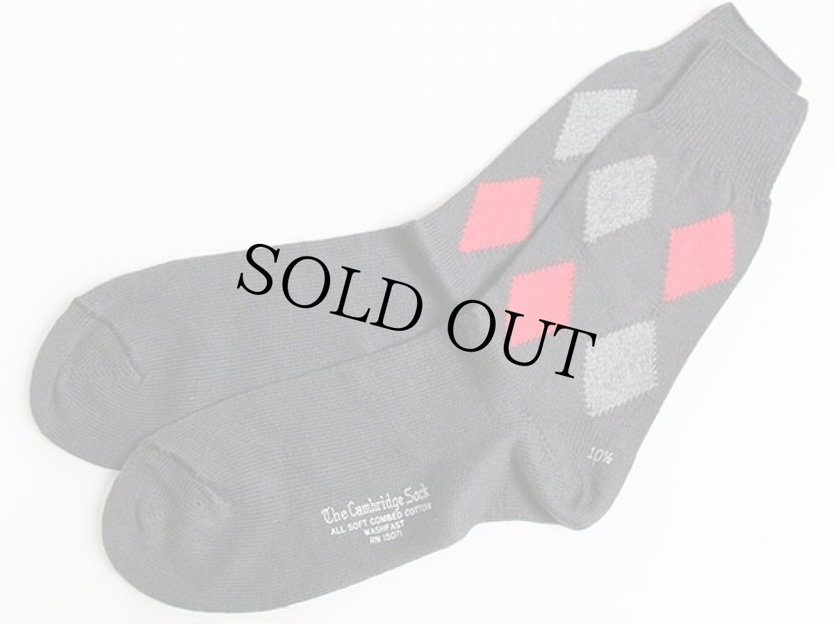 画像2: デッドストック★50s The Cambridge Sock ダイヤ柄 コットン ソックス 10.5★靴下 (2)