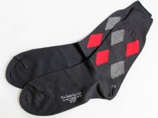 画像2: デッドストック★50s The Cambridge Sock ダイヤ柄 コットン ソックス 10.5★靴下 (2)