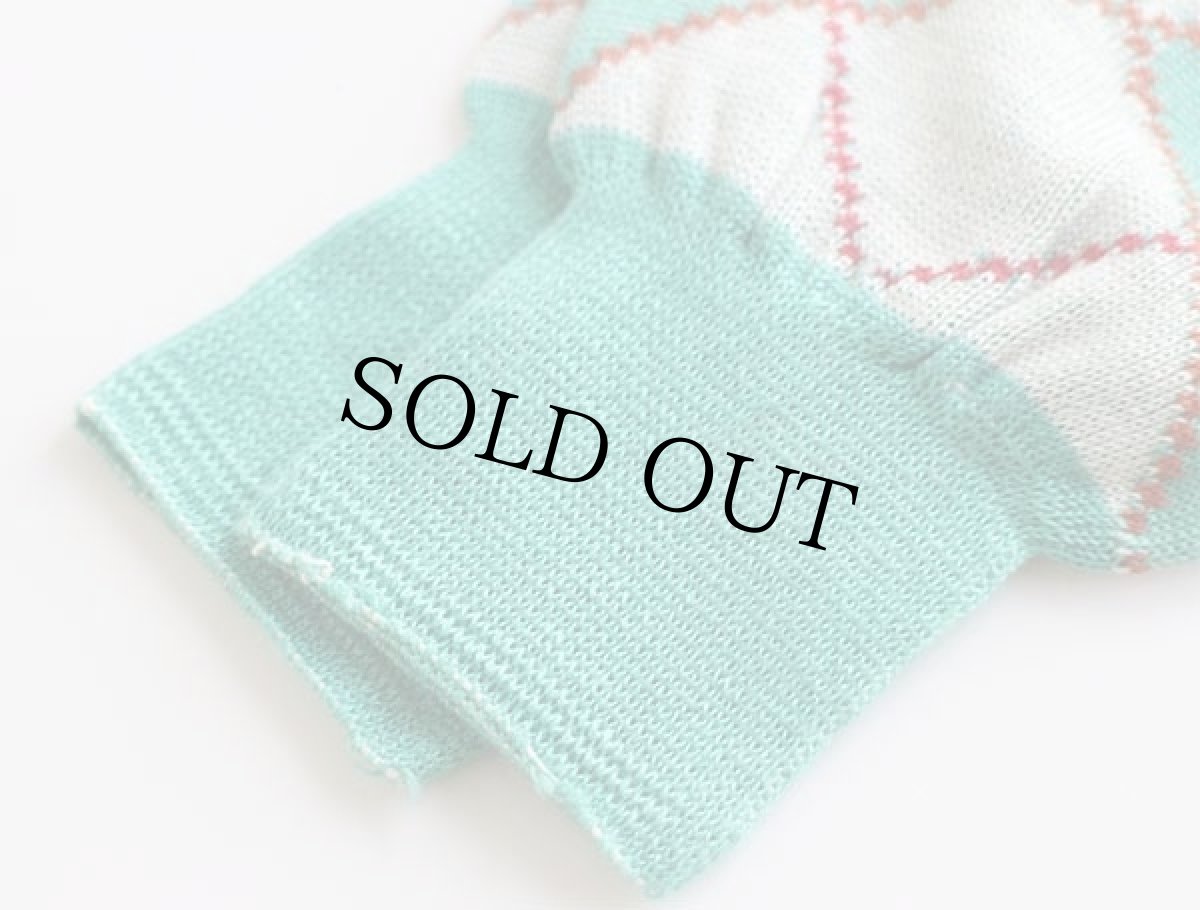 画像3: デッドストック★50s UNKNOWN Washfast アーガイル柄 ソックス エメラルドグリーン★靴下 (3)