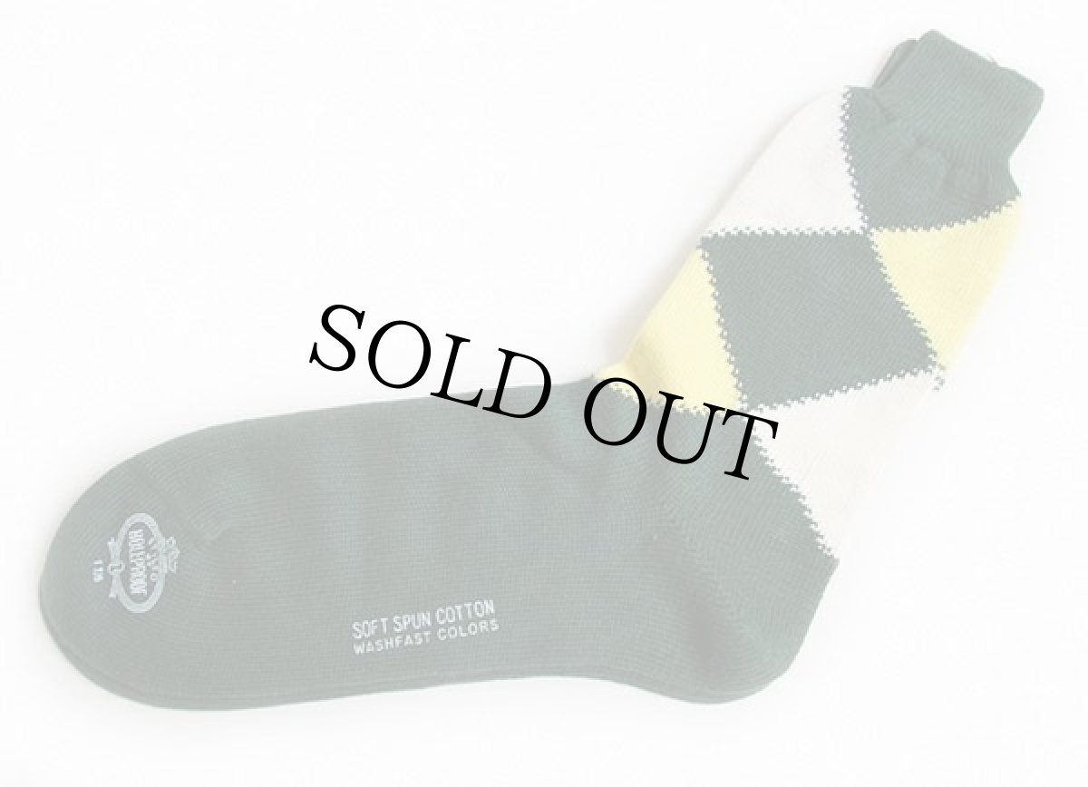 画像2: デッドストック★50s HOLEPROOF アーガイル柄 コットン ソックス 緑 11.5★靴下 (2)