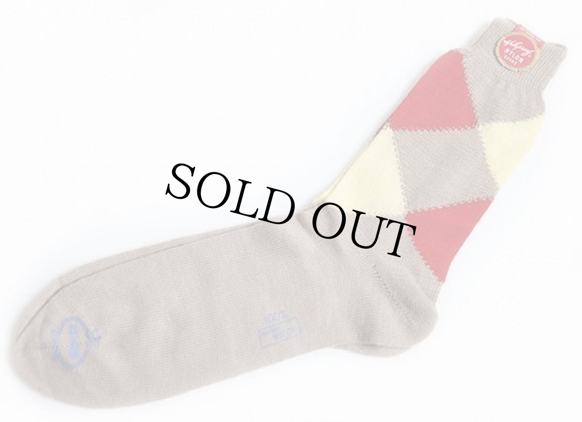 画像2: デッドストック★50s USA製 HOLEPROOF アーガイル柄 ナイロン ソックス ベージュ 11★靴下 (2)