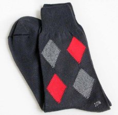 画像1: デッドストック★50s The Cambridge Sock ダイヤ柄 コットン ソックス 10.5★靴下 (1)