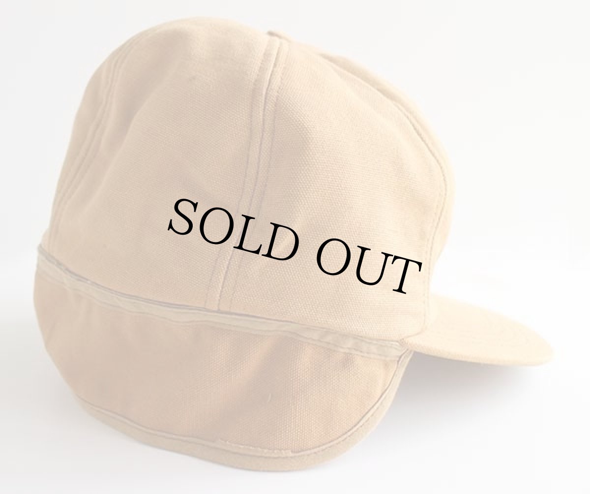 画像4: 90s USA製 carharttカーハート キルティングライナー 耳当て付き ダック地 キャップ 茶 M (4)