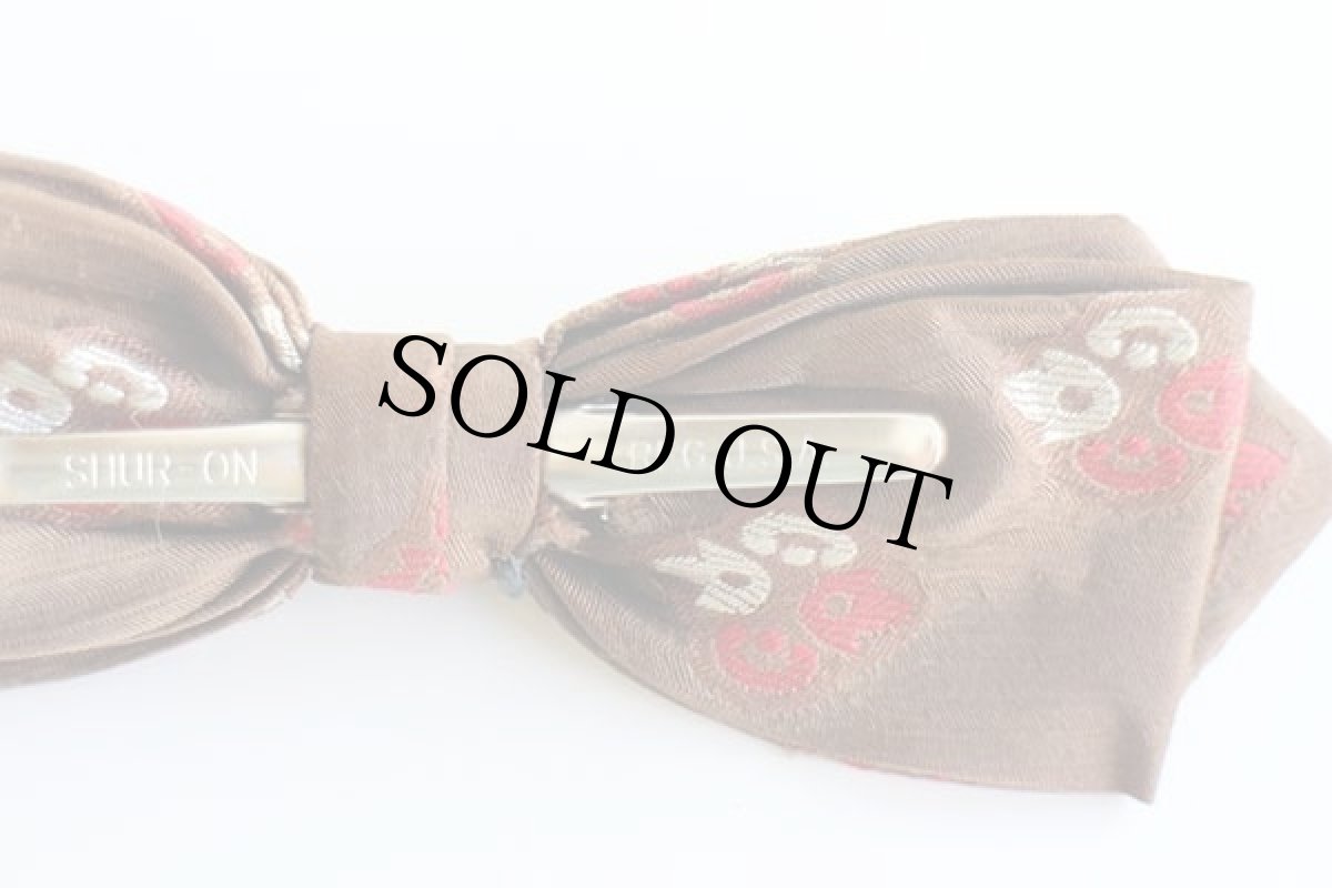 画像2: ビンテージ 刺繍入り クリップ式 蝶ネクタイ★B (2)