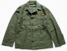 画像1: 50s 米軍 U.S.ARMY パッチ付き ユーティリティシャツ S (1)