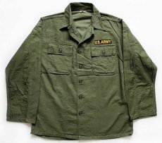 画像1: 60s 米軍 U.S.ARMY パッチ付き ユーティリティシャツ M (1)