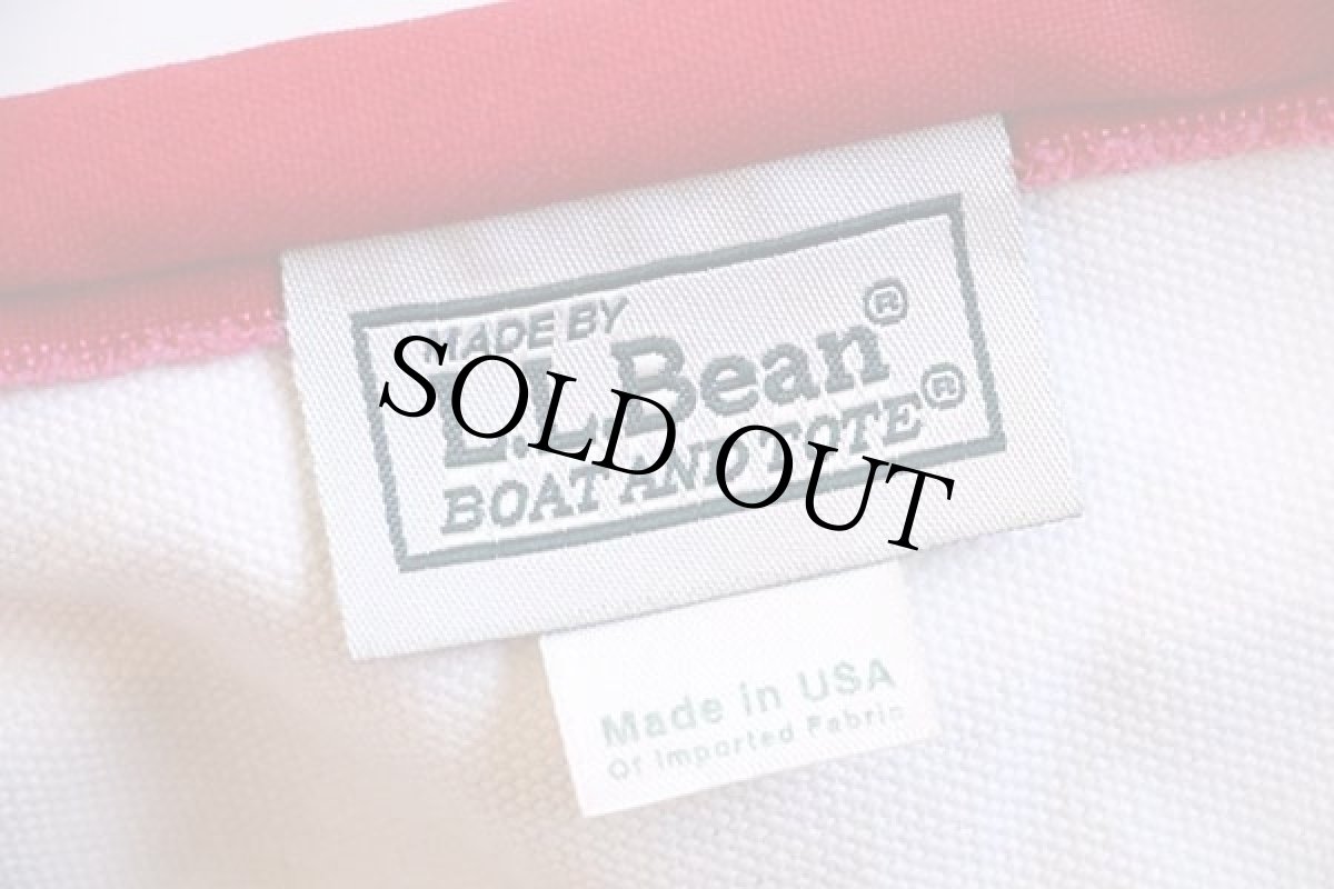 画像3: USA製 L.L.Bean BOAT AND TOTE レザーハンドル マルチボーダー キャンバス トートバッグ ジップトップ L★ラージ (3)
