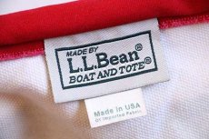 画像3: USA製 L.L.Bean BOAT AND TOTE レザーハンドル マルチボーダー キャンバス トートバッグ ジップトップ L★ラージ (3)