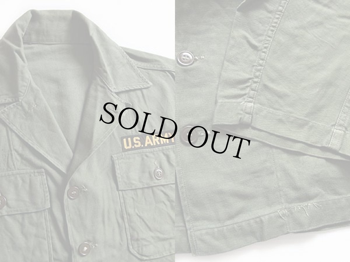 画像3: 50s 米軍 U.S.ARMY パッチ付き ユーティリティシャツ S (3)