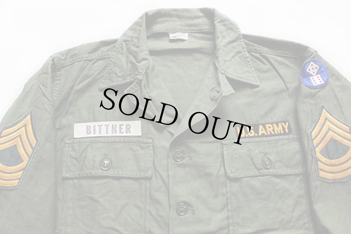 画像3: 60s 米軍 U.S.ARMY パッチ付き ユーティリティシャツ M (3)
