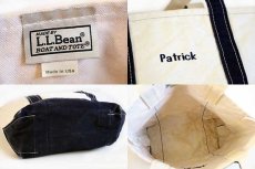 画像3: USA製 L.L.Bean BOAT AND TOTE Patrick刺繍 ロングハンドル キャンバス トートバッグ 紺 S★スモール (3)