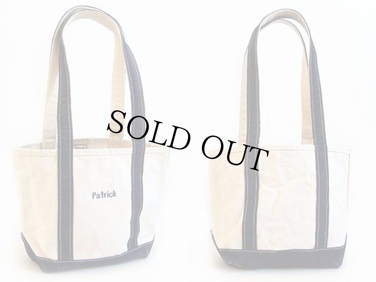 画像2: USA製 L.L.Bean BOAT AND TOTE Patrick刺繍 ロングハンドル キャンバス トートバッグ 紺 S★スモール (2)